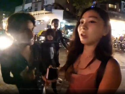 south Korean youtuber girl sexually harassed in Mumbai; Khar while live streaming; video goes viral | मुंबईत कोरियन युट्यूबर तरुणीची छेडछाड; हाताला धरून ओढतानाचा Video व्हायरल