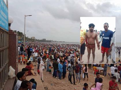 A young man who was drowning at Juhu Chowpatty was saved by lifeguards | जुहू चौपाटीवर बुडणाऱ्या तरुणाला जीव रक्षकांनी वाचवले