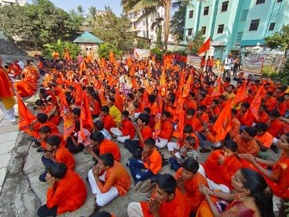 Students took out a procession of the image of lord shri ram in kalyan | प्रभू श्री रामांच्या प्रतिमेची विद्यार्थ्यांनी काढली मिरवणूक