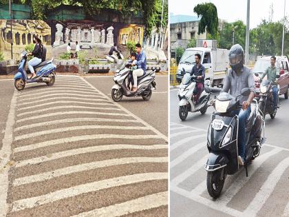 Many types of speed breakers in Chhatrapati Sambhajinagar! Looks like a serious mistake; But who will improve? | एकाच शहरात गतिरोधकांचे अनेक प्रकार! गंभीर चूक दिसते; पण, सुधारणार तरी कोण? 