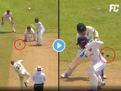 Spin clean bowled Cricket Video Glenn Phillips cleans up Dhananjaya de Silva in SL vs NZ 1st Test | Glenn Phillips Dhananjaya de Silva Video, SL vs NZ 1st Test: खतरनाक स्पिन! टप्पा पडून चेंडू वळला अन् काहीही कळण्याआधीच 'दांडी गुल'