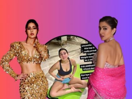 Sara Ali Khan reduced belly fat in two weeks, shared photos and showed the transformation | सारा अली खानने दोन आठवड्यात घटवलं बेली फॅट, फोटो शेअर करुन दाखवलं ट्रान्सफॉर्मेशन