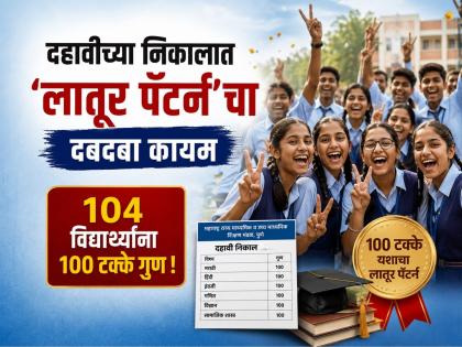 'लातूर पॅटर्न'चा पुन्हा डंका! राज्यातील १७९ पैकी १०४ 'शंभर नंबरी' विद्यार्थी एकट्या लातूर विभागाचे - Marathi News | SSC Result: Latur Pattern Dominates Again; 104 Students Score 100% Marks in Latur Division. | Latest maharashtra News at Lokmat.com