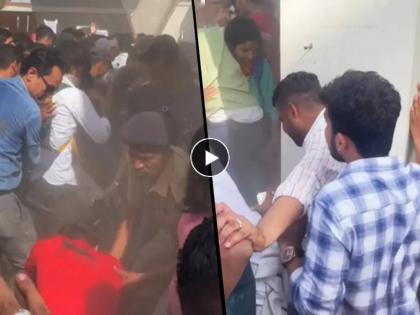 BCCI big mistake stampede in Ahmedabad stadium stepping on the each other video viral | BCCIची घोडचूक! स्टेडियममध्ये चेंगराचेंगरी, खाली पडलेल्यांवर पाय देऊन मागचे पुढे (Video)