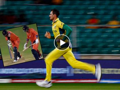 AUS vs NED Warm-Up matche : Mitchell Starc took a hat-trick against the Netherlands in the warm-up game, Max ODowd - 0(1), Barresi - 0(1), Bas De Leede - 0(1); Video  | World Cup 2023 : भारतासाठी धोक्याची घंटा! ऑस्ट्रेलियाच्या मिचेल स्टार्कने सराव सामन्यात घेतली हॅटट्रिक, Video