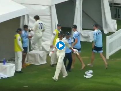 Mitchell Starc Throws Away Bat In Anger After Captain Denies Him First Century With Cruel Declaration, Video | Video : कर्णधारानं शतक होऊ दिलं नाही म्हणून मिचेल स्टार्कनं रागात फेकली बॅट अन्...