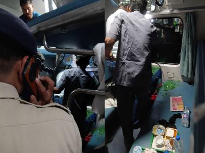Nagpur: Stone pelting on Rajdhani Express, panic among passengers | Nagpur: राजधानी एक्सप्रेसवर दगडफेक, प्रवाशांमध्ये दहशत Nagpur: Stone pelting on Rajdhani Express, panic among passengers | Nagpur: राजधानी एक्सप्रेसवर दगडफेक, प्रवाशांमध्ये दहशत