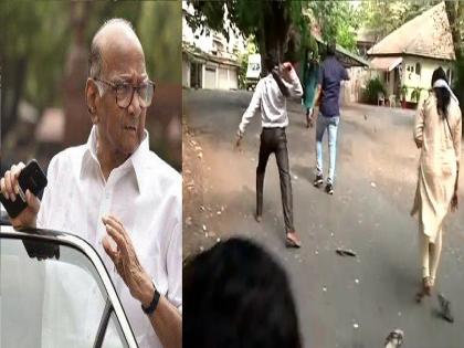 ST Workers Strike गल शहसवोग: ST workers strike again; Broke into Sharad Pawar's residence and threw slippers | ST Workers Strike: एसटी कर्मचारी पुन्हा आक्रमक; शरद पवारांच्या निवासस्थानात घुसून चप्पल-दगड फेक