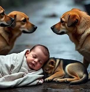 आईबापाने लेकरू रस्त्यावर टाकलं, भटक्या कुत्र्यांनी नवजात बाळाभोवती रात्रभर दिला पहारा..