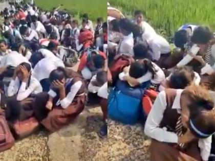 siddharthnagar school viral video students vs principal forces kids to sit sun for fees | Video - संतापजनक! फी न भरल्याची तालिबानी शिक्षा; शाळेतून काढून टाकलं, उन्हात बसवलं अन्...