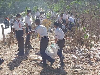 Srishti - Finally the initiative of school students to clean Kandal forest in Penkarpada area | सृष्टी - पेणकरपाडा भागातील कांदळवन स्वच्छतेसाठी अखेर शाळकरी विद्यार्थ्यांचा पुढाकार 