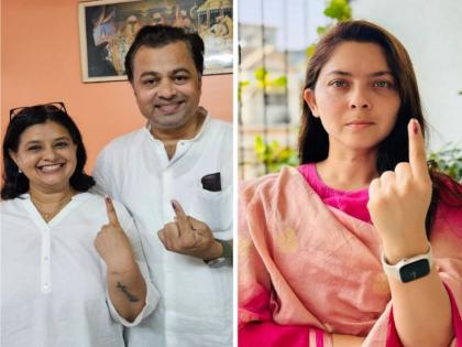 'Change can happen only if you decide', Subodh Bhave, Sonali Kulkarni exercise their right to vote | 'तुम्ही जर ठरवलं तरच बदल घडू शकतो', सुबोध भावे, सोनाली कुलकर्णींनी बजावला मतदानाचा हक्क