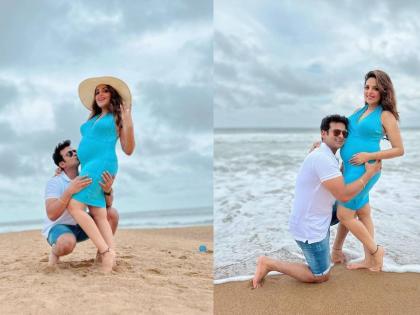 Pregnant sugandha mishra shared lip locking pictures with her husband actress flaunted her baby bump | प्रेग्नेंट सुगंधा मिश्रानं केलं पतीसोबत रोमाँटिक फोटोशूट, अभिनेत्री फ्लॉन्ट केला बेबी बम्प