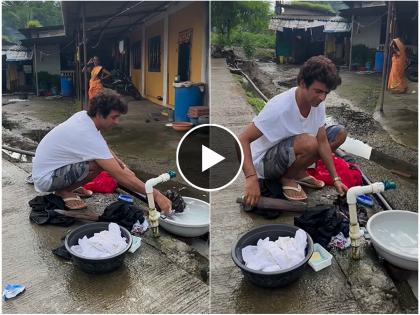 the kapil sharma show fame suni grover shared video of washing clothes on road video viral | रस्त्यावरच्या नळावर कपडे धुताना दिसला प्रसिद्ध टीव्ही अभिनेता, व्हिडिओ व्हायरल