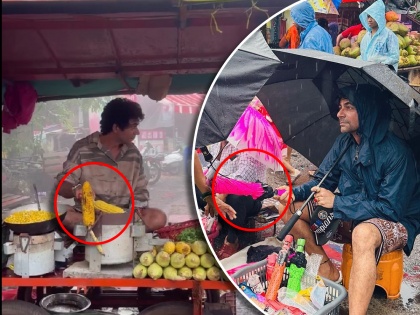the kapil sharma fame sunil grover selling umbrella and corn in mumbais rain photo viral | भर पावसात छत्री आणि कणीसं विकतोय सुप्रसिद्ध अभिनेता, फोटो सोशल मीडियावर व्हायरल