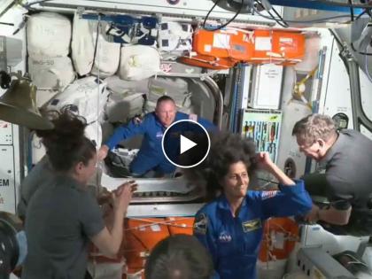 viral video of astronaut sunita williams and butch wilmore after reaching into space station nasa posted the clip | घे भरारी! अंतराळात पोहचताच सुनीता विल्यम्स यांनी केला डान्स; नासाने शेअर केली Video Clip