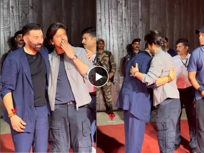 shahrukh khan and sunny deol hugged each other at success party of gadar 2 | 'गदर 2' मुळे 'डर' खतम! ३० वर्षांपूर्वीचे मतभेद विसरुन सनी देओल-शाहरुख खानची गळाभेट