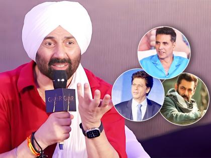 Sunny Deol revealed he dosent like these things about shahrukh salman and akshay | शाहरुख, सलमान अन् अक्षयच्या 'या' गोष्टी अजिबात आवडत नाहीत, सनी देओलने केला खुलासा