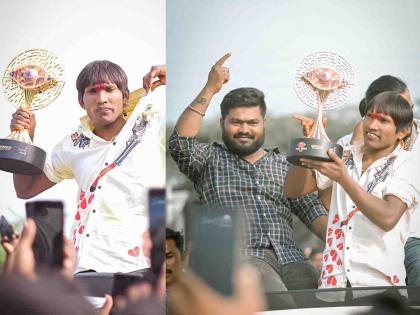 Suraj Chavan bigg boss marathi winner receives grand welcome in his hometown | गोलीगत अन् झापुक झुपूक स्टाईलमध्ये सूरज चव्हाणचं बारामतीतील गावी स्वागत, Video व्हायरल