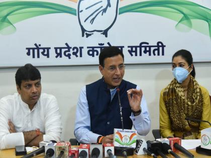 goa election 2022 congress randeep surjewala criticised bjp that trouble engine government not double in goa | Goa Election 2022: गोव्यात ‘डबल’ नाही तर ‘ट्रबल’ इंजिन सरकार; काँग्रेस नेते सुरजेवाला यांचा भाजपला टोला