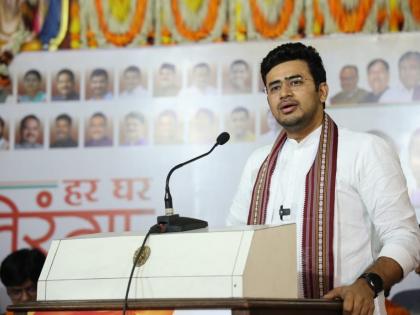 National President of BJP Yuva Morcha mp Tejasvi Surya on rss and independence freedom struggle har ghar tiranga | RSS चे स्वातंत्र्यलढ्यातील योगदान विचारणाऱ्यांचा इतिहासाचा वर्ग घ्यावा लागेल- तेजस्वी सूर्या