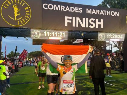 After three years of preparation Sushma Repe from Sangli completed the tough 'Comrade Marathon' in South Africa | तीन वर्षे तयारी, सांगलीतील सुषमा रेपेंनी दक्षिण आफ्रिकेतील खडतर ‘कॉम्रेड मॅरेथॉन’ केली पूर्ण After three years of preparation Sushma Repe from Sangli completed the tough 'Comrade Marathon' in South Africa | तीन वर्षे तयारी, सांगलीतील सुषमा रेपेंनी दक्षिण आफ्रिकेतील खडतर ‘कॉम्रेड मॅरेथॉन’ केली पूर्ण