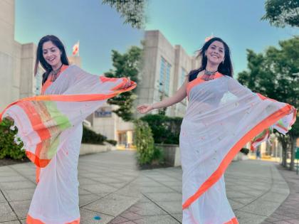 Sonali Kulkarni celebrated Independence Day in USA | independence Day : सोनाली कुलकर्णींने दिल्या स्वातंत्र्यदिनाच्या हार्दिक शुभेच्छा, म्हणाली-अभिमान वाटतोय..