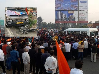 Pune Accident: Pune: A container collided with a Shiva devotee's tempo; 30 to 35 Shiv devotees injured | Pune Accident: पुणे: शिवभक्तांच्या टेम्पोला कंटेनरची धडक; ३० ते ३५ शिवभक्त जखमी 