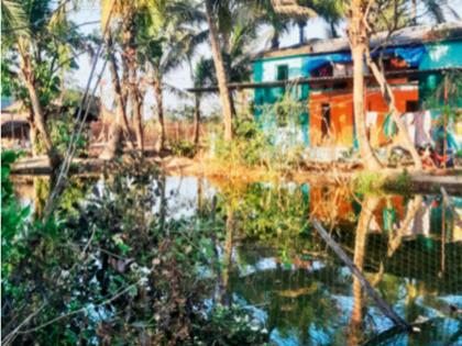 Water entered the houses of the villagers of Shahapur as there was no barrier on the land given for the Tata Power Project | टाटाने केले बाय बाय अन् उधाणाने शहापूरकर बेहाल; कंपनीने आश्वासन पाळले नाही