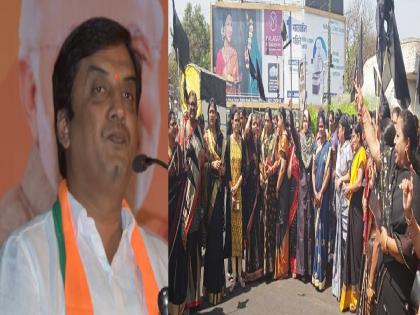 Insulting statement about women: Protests of women against Dhananjay Mahadik in kolhapur | महिलांबाबत अपमानास्पद वक्तव्य: धनंजय महाडिक यांच्याविरोधात महिलांची निदर्शने