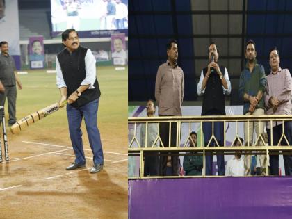 Skill to knock out of cricket on the pitch in kalwa minister sunil tatkare playing cricket | कळव्यातील पीचवर फंलदाजाला बाद करण्याचे कौशल्य; सुनील तटकरे यांची क्रिकेटच्या मैदानात फटकेबाजी