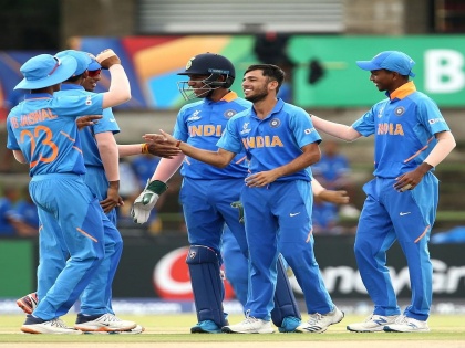 U19CWC : India U19 won by 10 wickets and 271 balls remaining against japan | U19CWC : टीम इंडियानं तब्बल 271 चेंडू व 10 विकेट्स राखून सामना जिंकला
