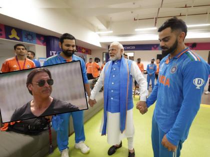 Great Gesture By PM Narendra Modi: Shoaib Akhtar On Modi's Visit To Indian Dressing Room After 2023 WC Final  | पंतप्रधान मोदींनी भारतीय खेळाडूंची भेट घेतली; शोएब अख्तर म्हणतो, हे म्हणजे...  