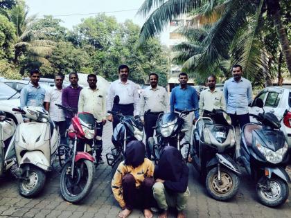 motorcycle thieves arrested in Thane 9 motorcycles seized 8 crimes | सराईत मोटारसायकल चोरटयांना ठाण्यात अटक: ९ मोटारसायकली जप्त