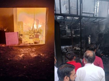 Fire to plastic raw material; Heavy fire damage, material burnt, Incident in Thane | प्लास्टिकच्या रॉ मटेरियलला आग; आगीत मोठे नुकसान, साहित्य जळून खाक