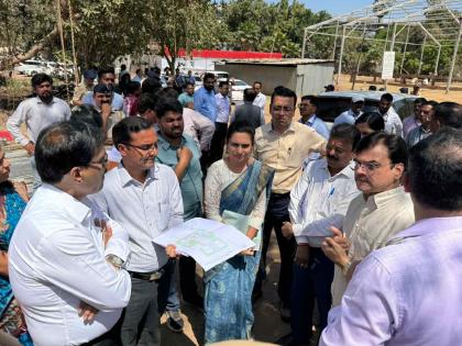 Inspection of 'Namo Maharojgar' program venue by officials in Thane, review by Industry Minister | 'नमो महारोजगार' कार्यक्रमस्थळाची अधिकाऱ्यांकडून ठाण्यात पाहणी, उद्योग मंत्र्यांकडून आढावा