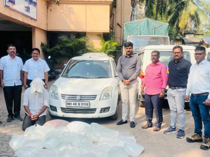 Smuggling of Liquor by Car through Ghodbunder Road in Thane; | ठाण्यात घोडबंदर रोडमार्गे कारमधून दारुची चोरटी वाहतूक करणाऱ्यास अटक; गावठी दारुसह तीन लाख ६० हजारांचा मुद्देमाल जप्त