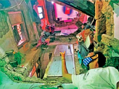 two killed and Ten-year-old boy injured in thane slab collapse pdc | ठाण्यात स्लॅब कोसळून दोघांचा मृत्यू; दहा वर्षीय मुलगा जखमी, ७३ खोल्या केल्या रिकाम्या