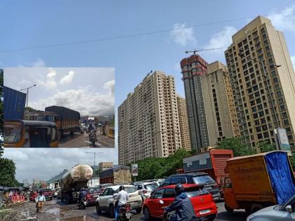 Thane: Due to the potholes, traffic jams again, BJP MPs are also stuck in the jam | Thane: खड्ड्यांमुळे पुन्हा वाहतुक कोंडीचा ताप, भाजपचे खासदारही अडकले कोंडीत