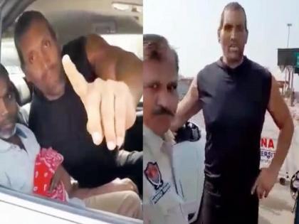 The Great Khali has beaten up the employees of Toll Plaza, Watch the video | VIDEO:'द ग्रेट खली'चा भररस्त्यात टोल कर्मचाऱ्याशी वाद, थेट कानशिलात लगावली!