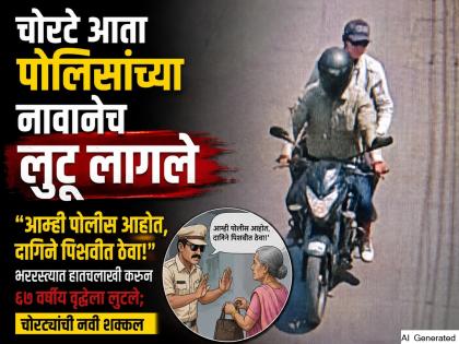 "आम्ही पोलीस आहोत, दागिने पिशवीत ठेवा!"; भररस्त्यात हातचलाखीने वृद्धेचे ९ तोळे सोनं लुटले - Marathi News | "We are police, keep your jewelry in the bag!" Senior Citizen Robbed in Chhatrapati Sambhajinagar by Fake Policemen; 9 Tolas Gold Jewelry Stolen | Latest chhatrapati-sambhajinagar News at Lokmat.com