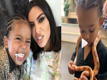 Kim Kardashian shares a video of daughter playing with a snake trollers slam her on internet | बापरे...! बिनधास्त सापांसोबत खेळताना दिसली किम कर्दाशियांची मुलगी, व्हिडिओ पाहून व्हाल थक्क