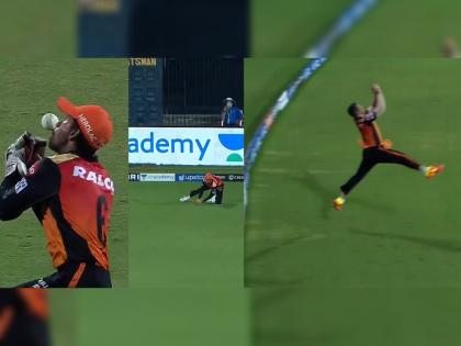 IPL 2021, KKR vs SRH T20 Live : Brillient Catch from Manish Pandey, Abdul samad & Wriddhiman Saha change the match, Video  | IPL 2021, KKR vs SRH T20 Live : तीन सुपर डूपर कॅच अन् SRHनं सामना फिरवला, Manish Pandeyची कॅच पाहून मालकिणबाई खूश झाल्या, Video 