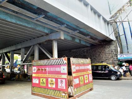 Plaster of the sidewalk fell over the tilak bridge | टिळक पुलावरील पदपथाचे प्लास्टर पडले