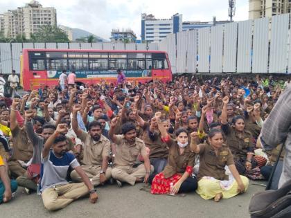 strike by contract carriers of thane municipal transport service agitation will continue until the demands are met | ठामपा परिवहन सेवेचे कंत्राटी वाहकाचे काम बंद आंदोलन