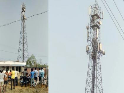 Father's agitation over mobile tower for demanding inquiry of his son's death | मुलाच्या मृत्यूच्या चौकशीच्या मागणीसाठी वडिलांची वीरूगिरी; प्रशासनाची उडाली धावपळ