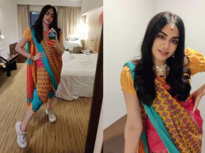 Nauvari sarees, naths and sneakers, unique swag by Adah Sharma of 'Kerala Story' fame | नऊवारी साडी, नथ आणि स्निकर्स, ‘केरला स्टोरी’ फेम अदा शर्माचा अनोखा स्वॅग