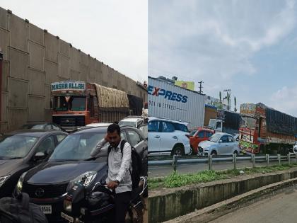 Traffic congestion in Umbraj area, long queues on the highway satara | सातारा: उंब्रज परिसरात वाहतूक कोंडी, महामार्गावर लागल्या लांबच लांब रांगा