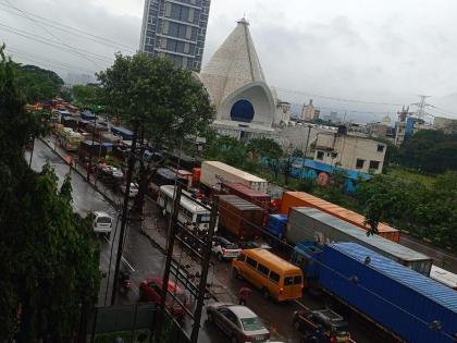 Traffic jam on Thane-Belapur route including Mulund- Airoli bridge | Traffic Jam: मुलुंड- ऐरोली खाडीपुलासह ठाणे-बेलापूर मार्गावर वाहतूक कोंडी