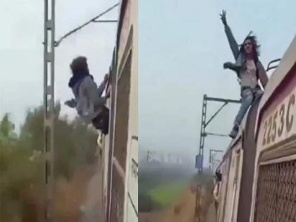 dangerous stunts on a running train, Shocking video gone viral | धावत्या ट्रेनवर धोकादायक स्टंट करणे महागात पडले; धक्कादायक व्हिडिओ व्हायरल...